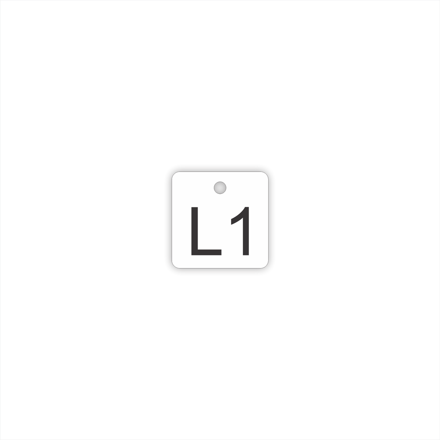 Plastic Tag 1-1/2" Square - Style 1