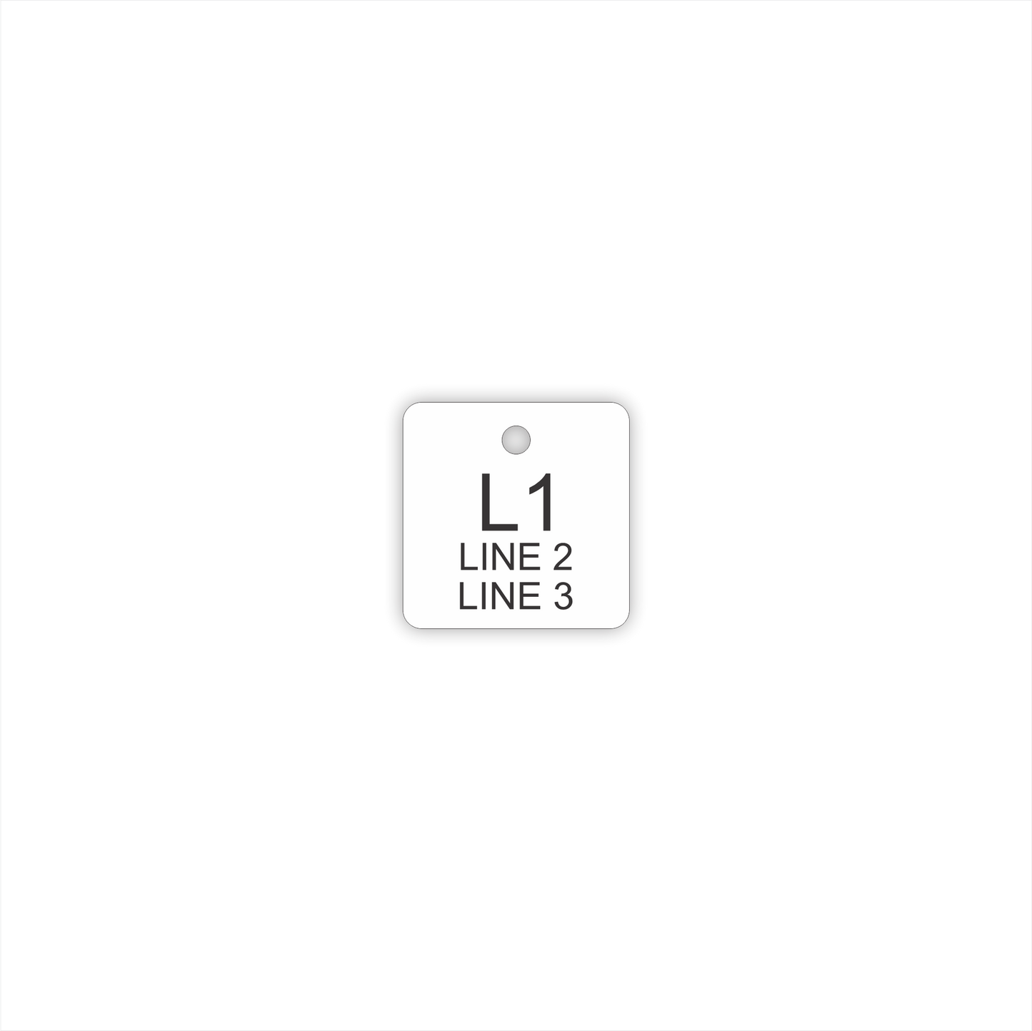 Plastic Tag 1-1/2" Square - Style 2
