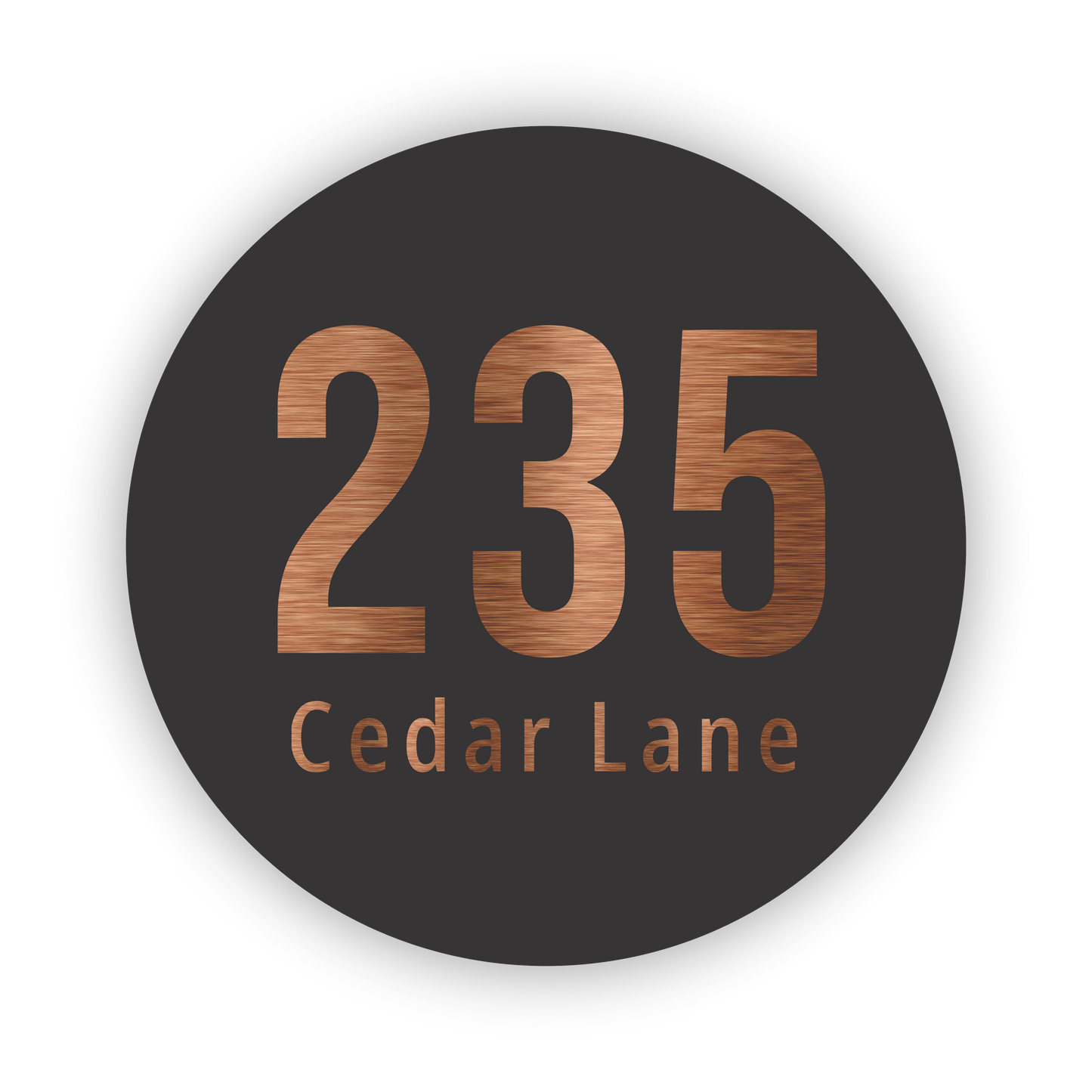 Cedar Round House Number Plaque