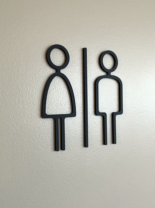 'Slim' Restroom Sign