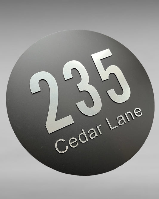 Cedar Round House Number Plaque