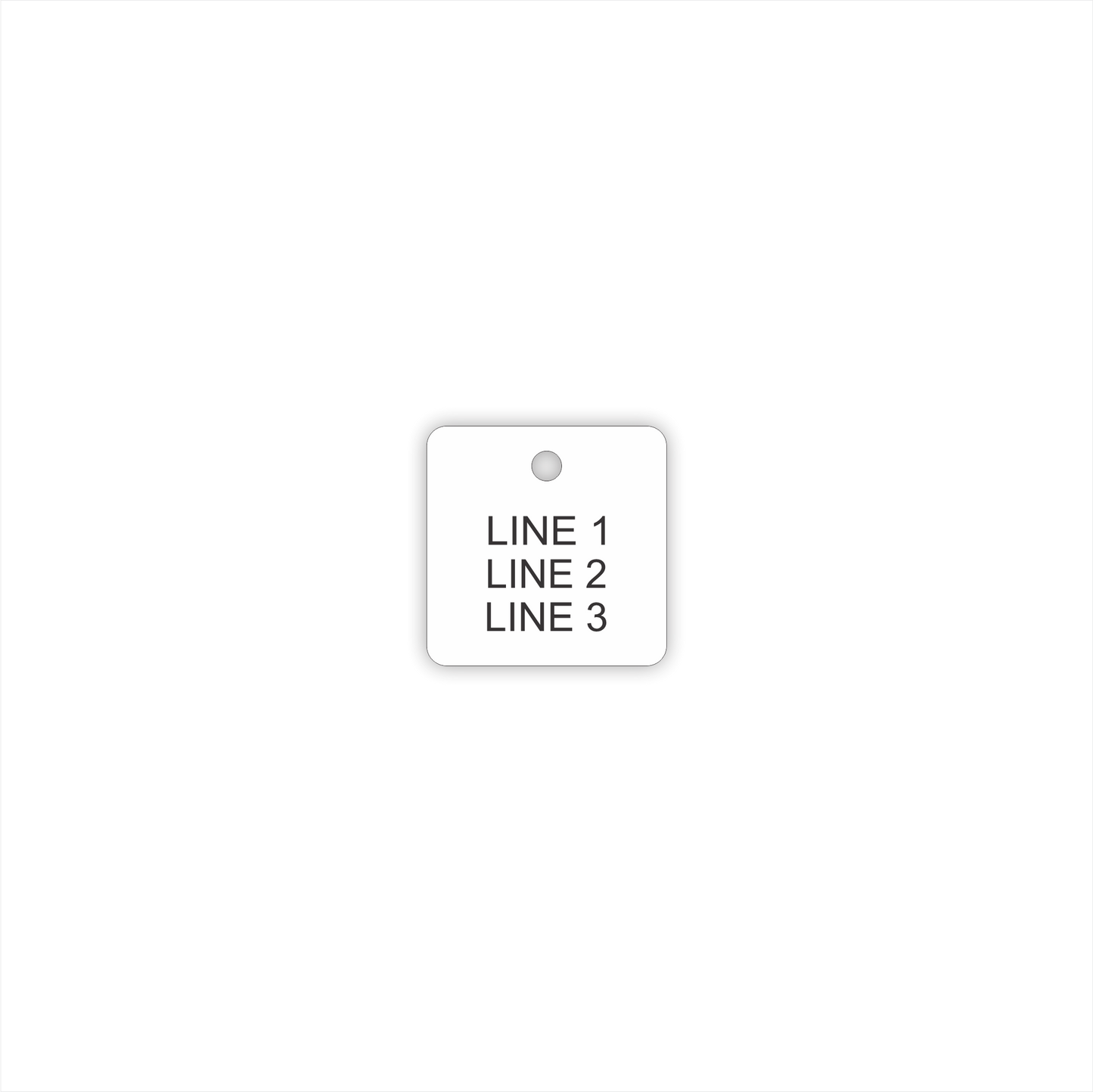 Plastic Tag 1-1/2" Square - Style 3