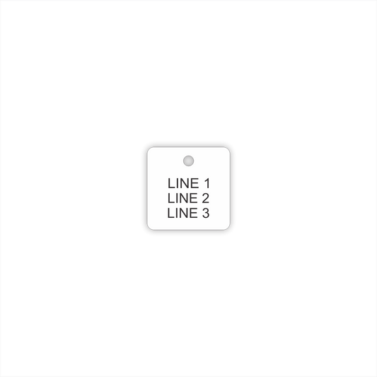 Plastic Tag 1-1/2" Square - Style 3