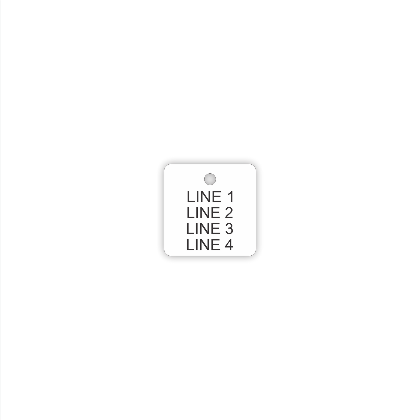 Plastic Tag 1-1/2" Square - Style 4