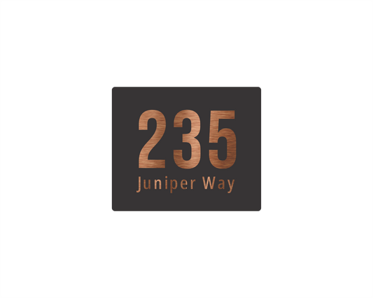 Juniper House Number Plaque