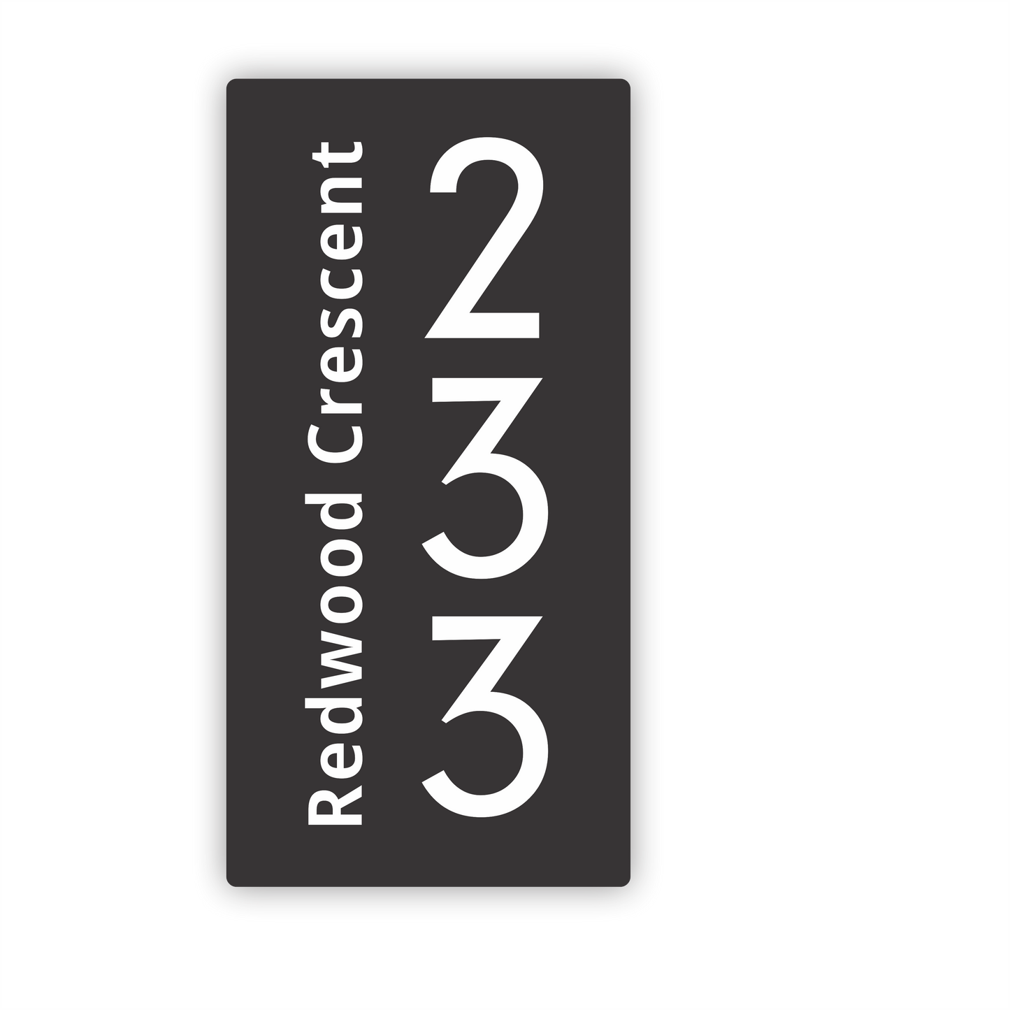 Redwood Vertical House Number Plaque