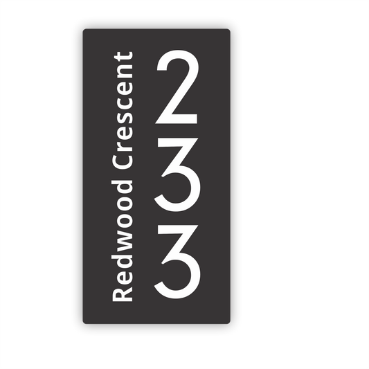 Redwood Vertical House Number Plaque